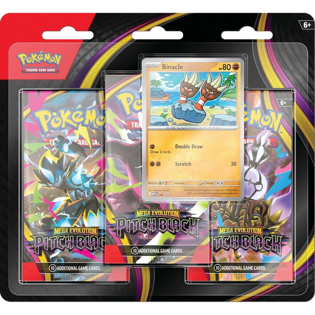 Pokemon TCG - Mega Evolution - Pitch Black (ME5) - 3-Pack Blister (Engelska)