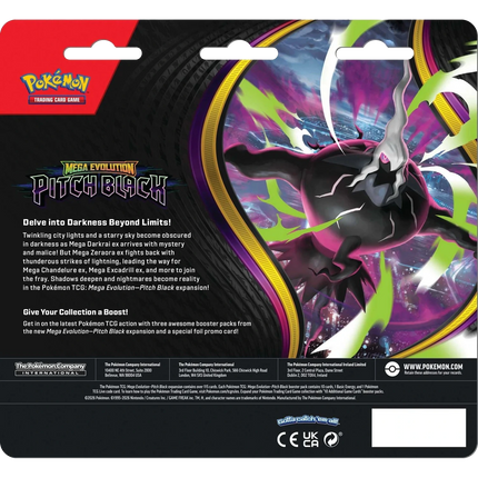 Pokemon TCG - Mega Evolution - Pitch Black (ME5) - 3-Pack Blister (Engelska)